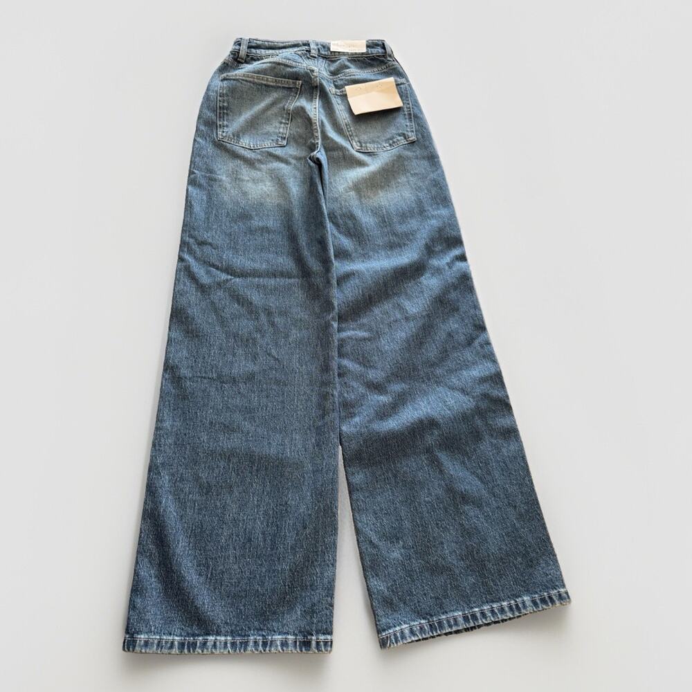 Warp + Weft Wide Leg High Rise Jeans Women's Size 2/26 Blue Denim Relaxed Fit - Picture 3 of 10